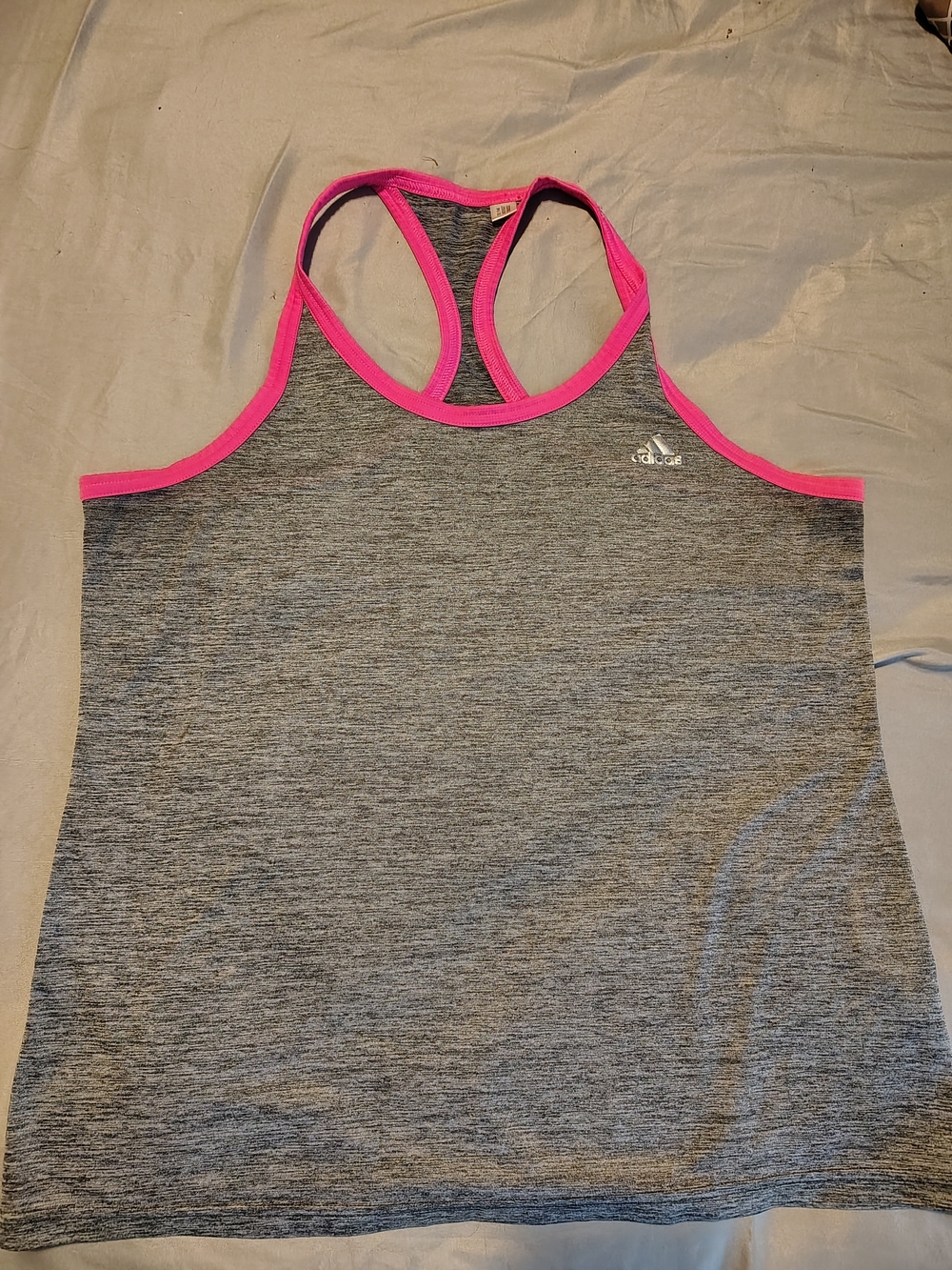 Women’s Gray with Pink Trim Racerback Adidas Tank Top For Sale!
